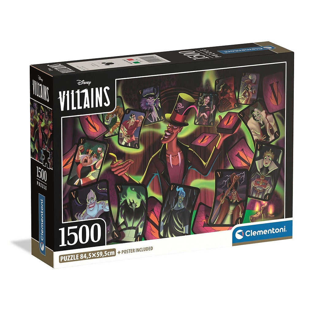 Disney Villains Cards 1500-teiliges Compact Puzzle Clementoni