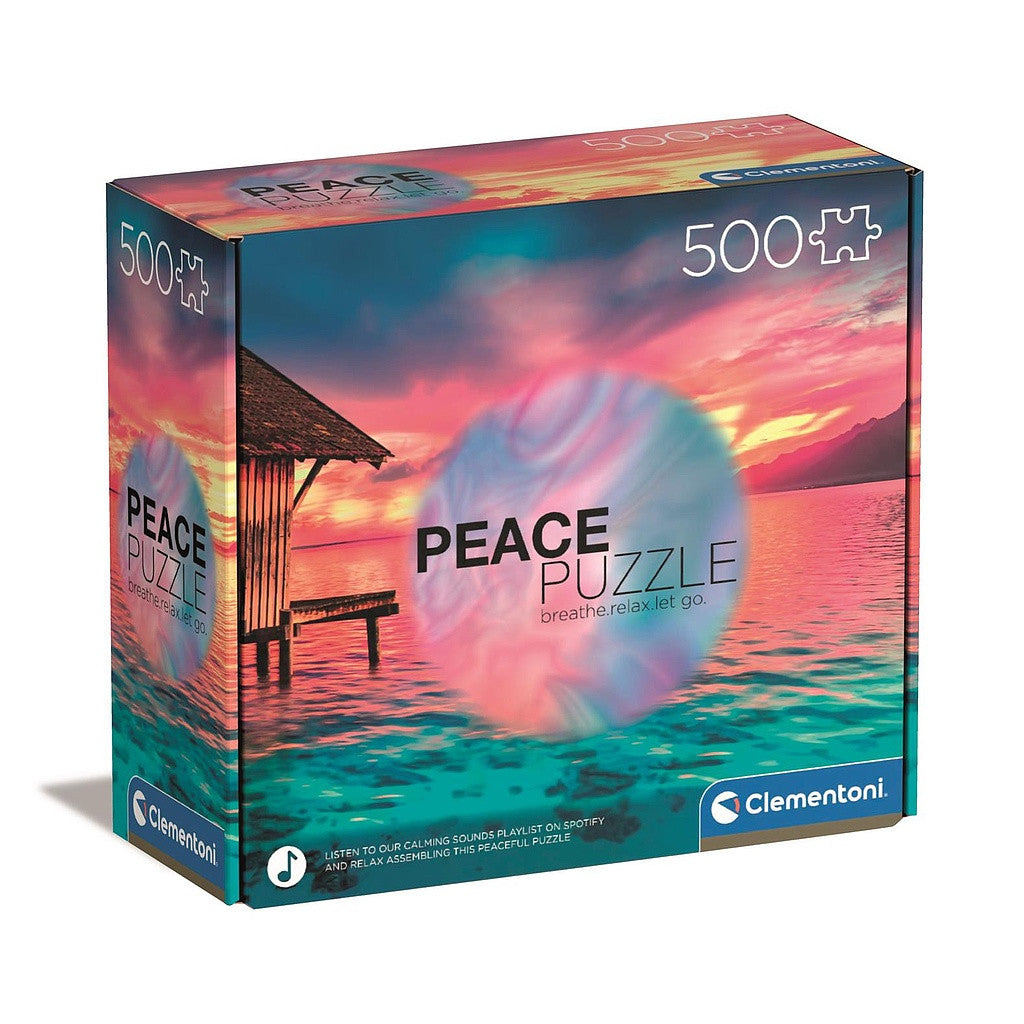 Farbe Paradise Sonnenuntergang 500-teiliges Peace-Puzzle von Clementoni