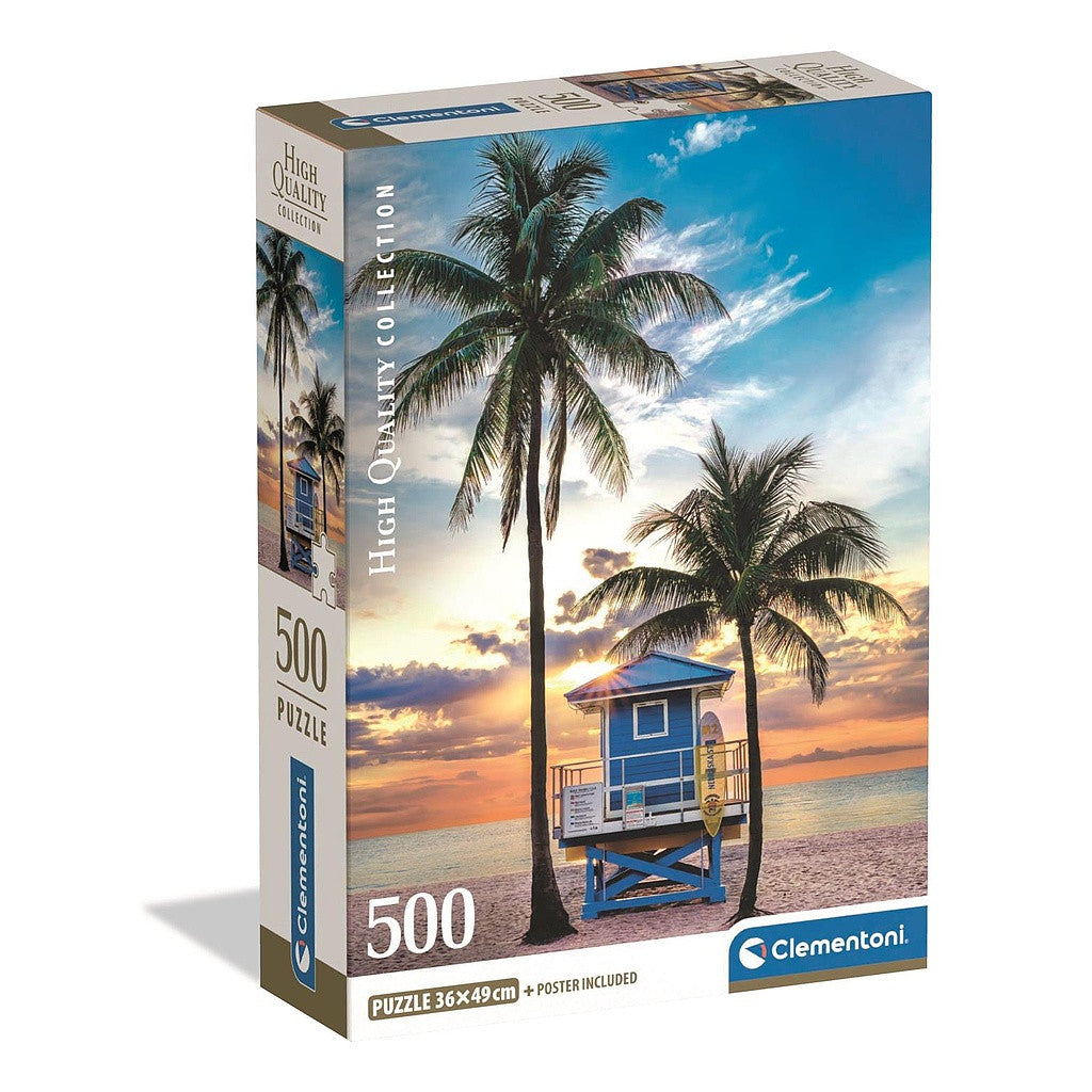 Städte Miami Beach Florida 500 Stück Compact Puzzle Clementoni