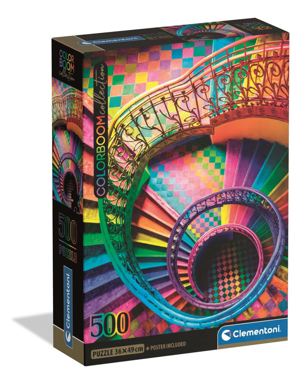 Farbe Curly Tails Colorboom Treppe 500-teiliges Compact-Puzzle von Clementoni