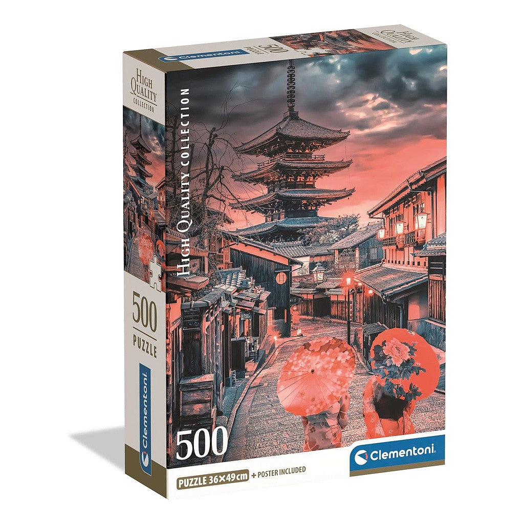 Städte Evening in Kyoto Japanisches 500-teiliges Compact Puzzle Clementoni