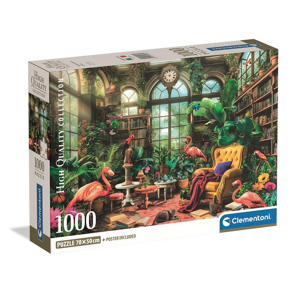 Farbe Library Gewächshaus 1000 tlg Compact Puzzle Clementoni