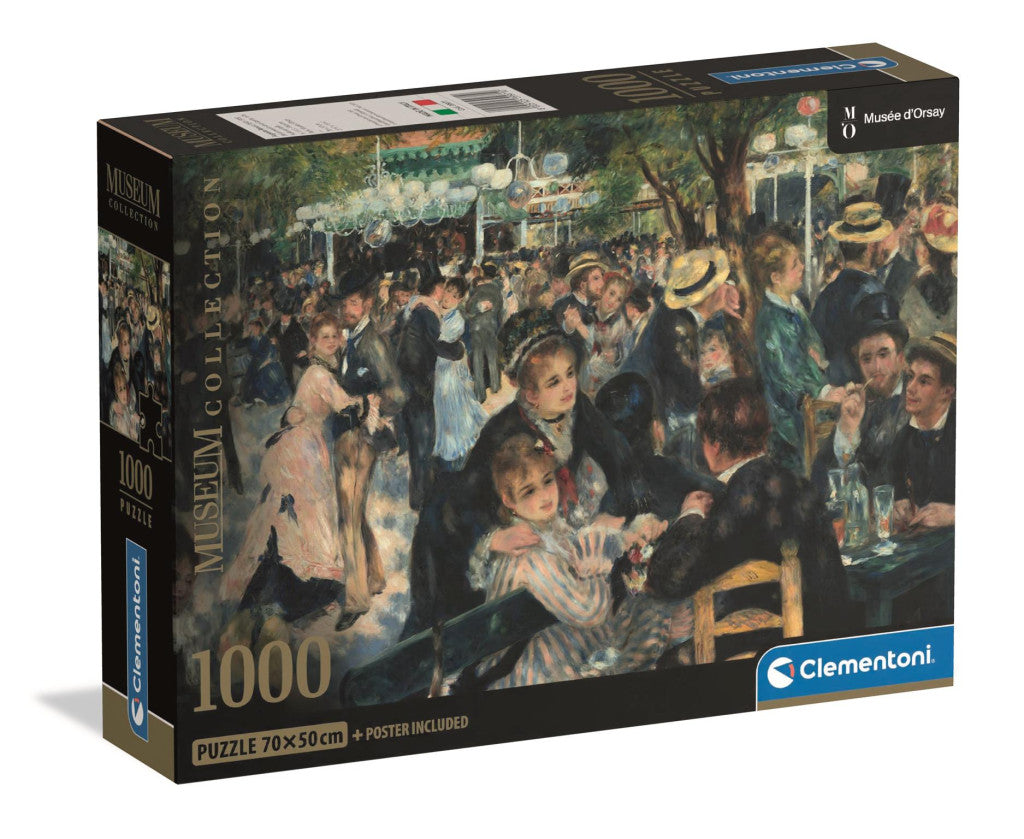 Kunst Renoir Ball im Moulin de la Galette 1000-teiliges Compact-Puzzle Clementoni
