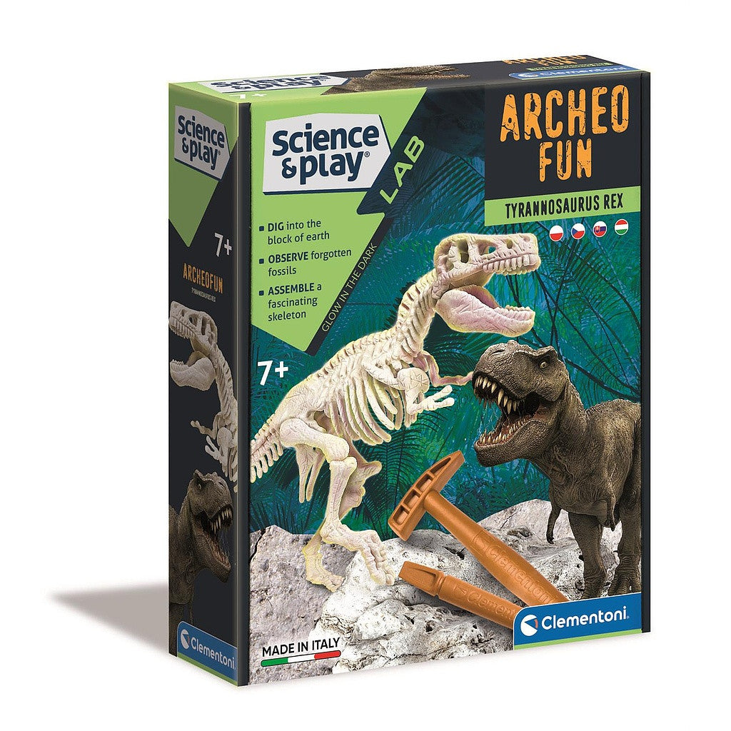 Dinosaurier Archeo Fun Leuchtendes Archäologie-Set Clementoni