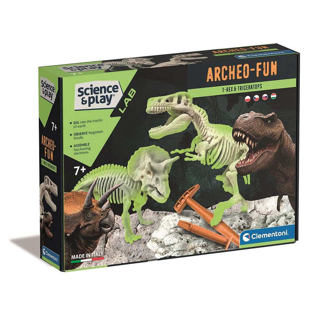 Dinosaurier Archeo Fun Leuchtendes Archäologie-Kit Clementoni