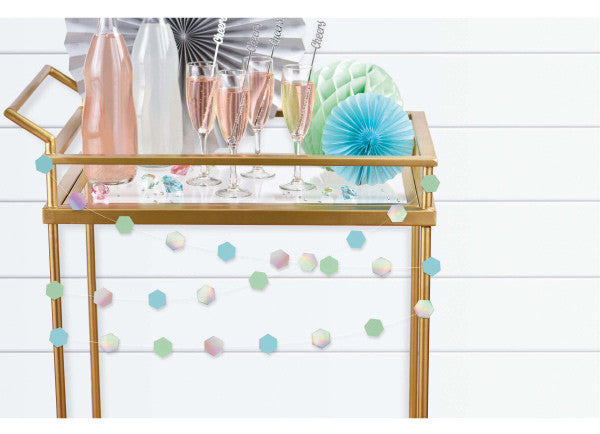 Farbe Schimmernde Party Mini-Girlande 213 cm 6er-Set