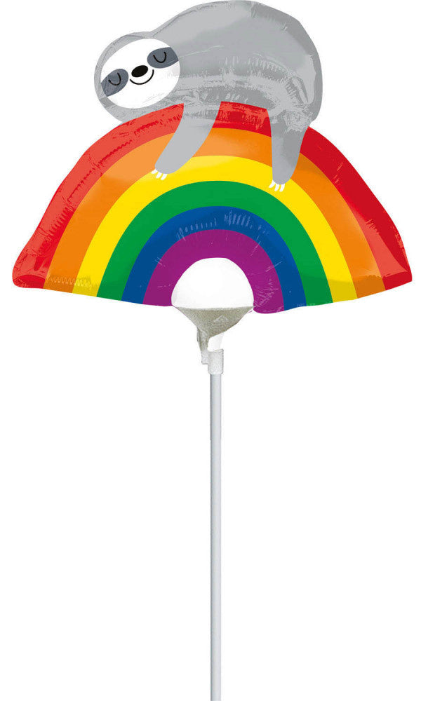 Faultier Rainbow Mini Folienballon 25 cm (WP)