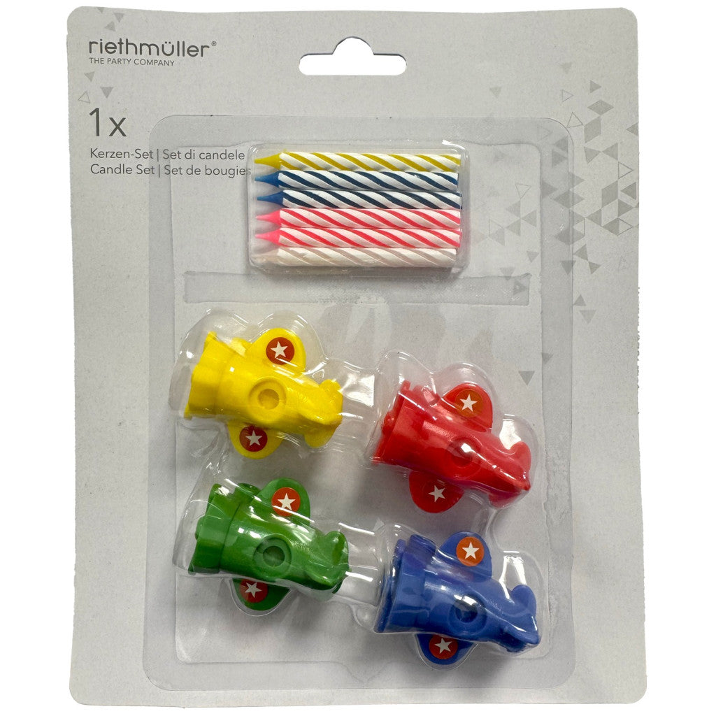 Fahrzeug Colorful Flugzeug Kuchenkerzen Set