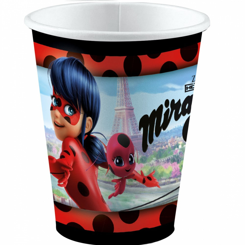 Miraculous Geschichten von Ladybug und Cat Noir City Papierbecher 8 Stk. 250 ml