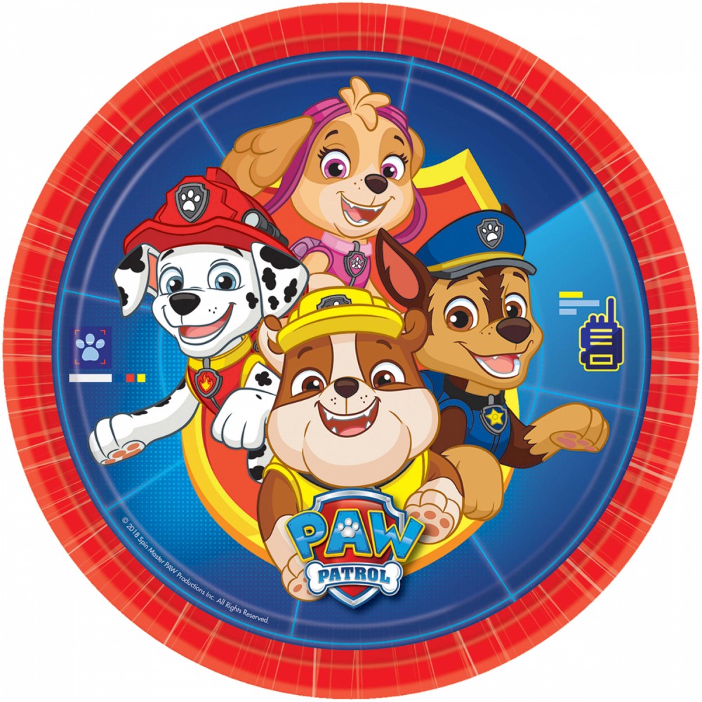 Paw Patrol Heroes Pappteller 8 Stk 23 cm