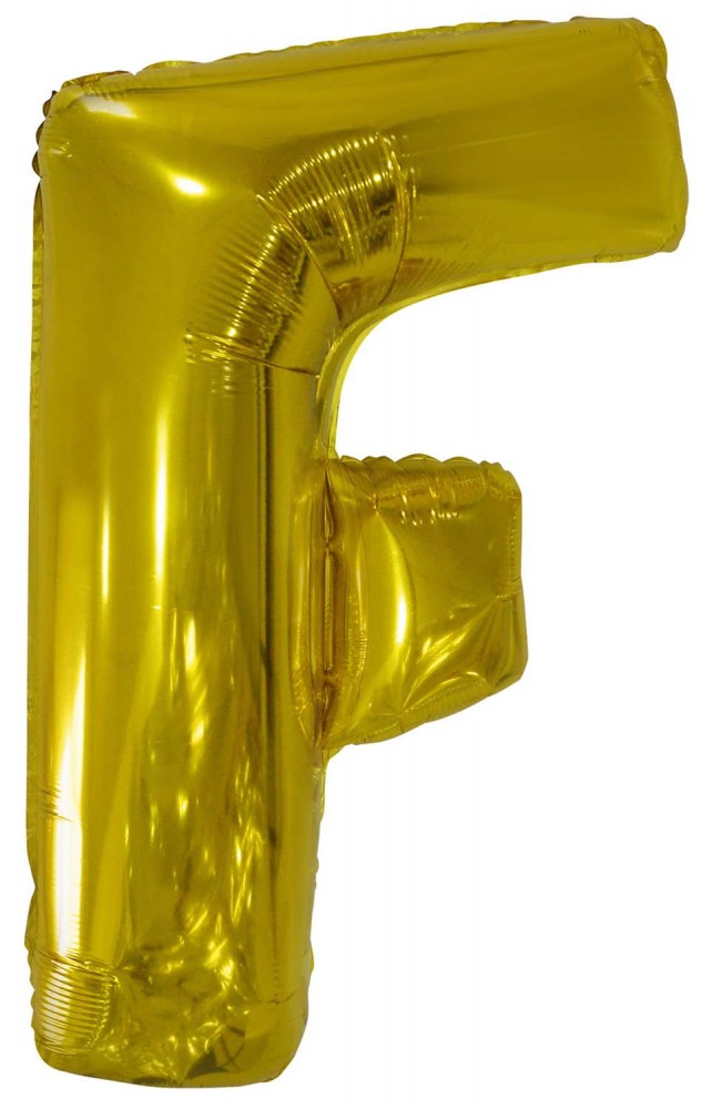 Briefe Gold Gold riesiger Buchstabe F Folienballon 110 cm