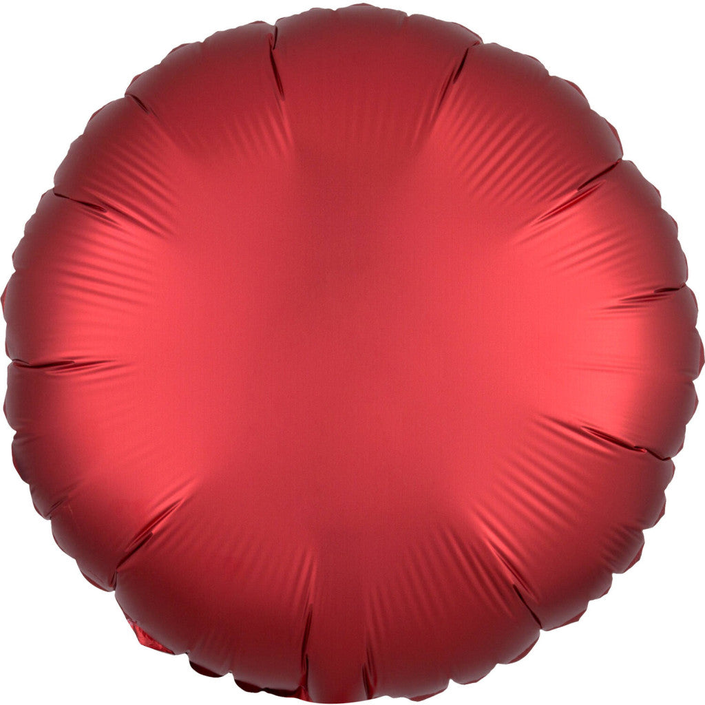 Farbe Dark Red Roter runder Folienballon 43 cm