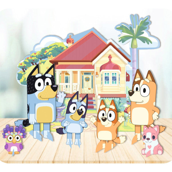 Bluey Joke Tischdekorationsset mit 7 Teilen