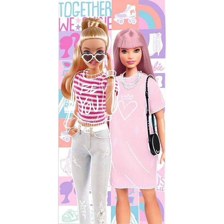 Barbie Together  Badehandtuch, Strandtuch 70x140cm