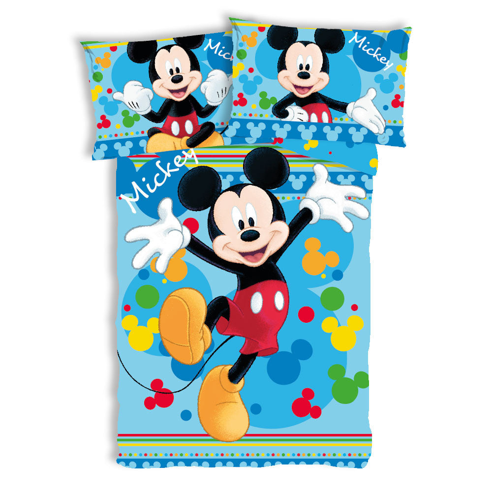 Disney Mickey Joyful Kinderbettwäsche 100×135 cm, 40×60 cm