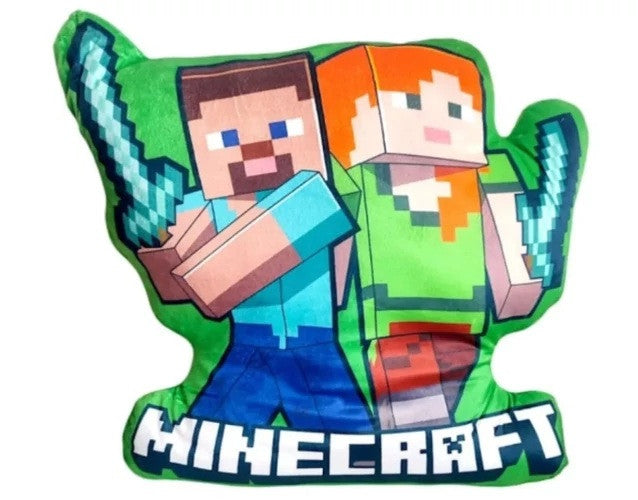 Minecraft Duo 3D geformtes Dekokissen 40 cm