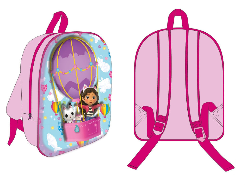 Gabby's Dollhouse Hot Air Balloon 3D Rucksack, Tasche 30 cm