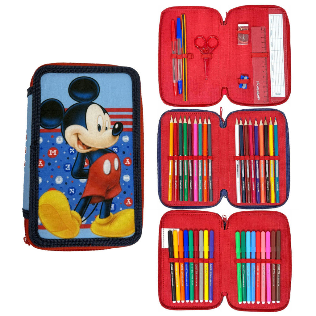 Disney Mickey  Dots gefülltes 3-stöckiges Federmäppchen