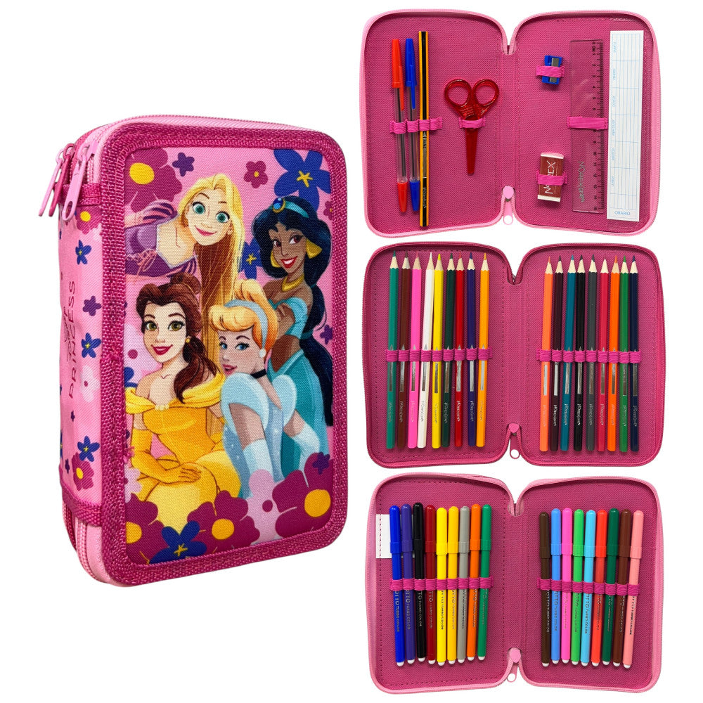 Disney Prinzessin Fairy Tale gefülltes Federmäppchen 3-stöckig