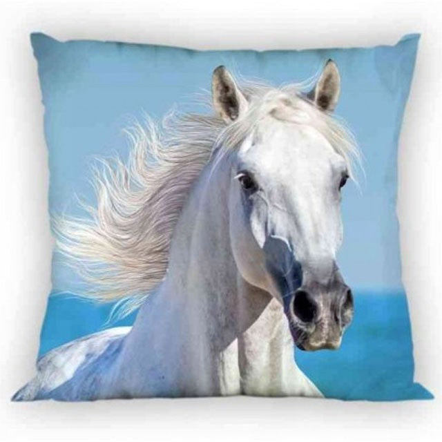 Pferd Weiße Kissenhülle 40*40 cm