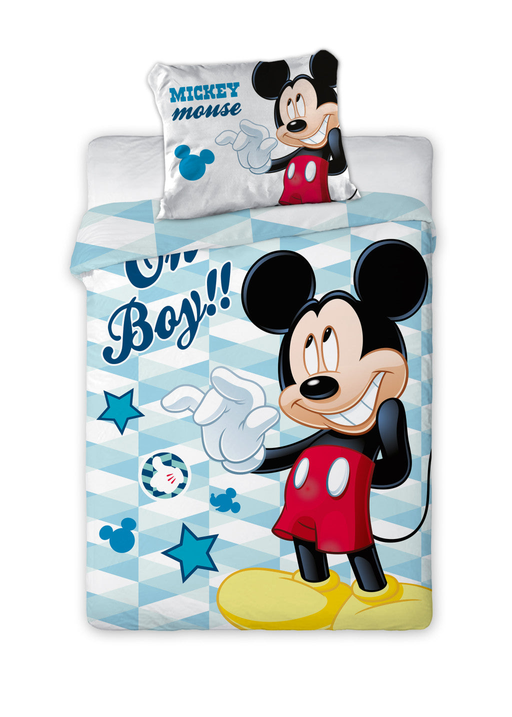 Disney Mickey Oh Boy Kinder, Kindergarten Bettwäsche-Set 100x135 cm, 40x60 cm