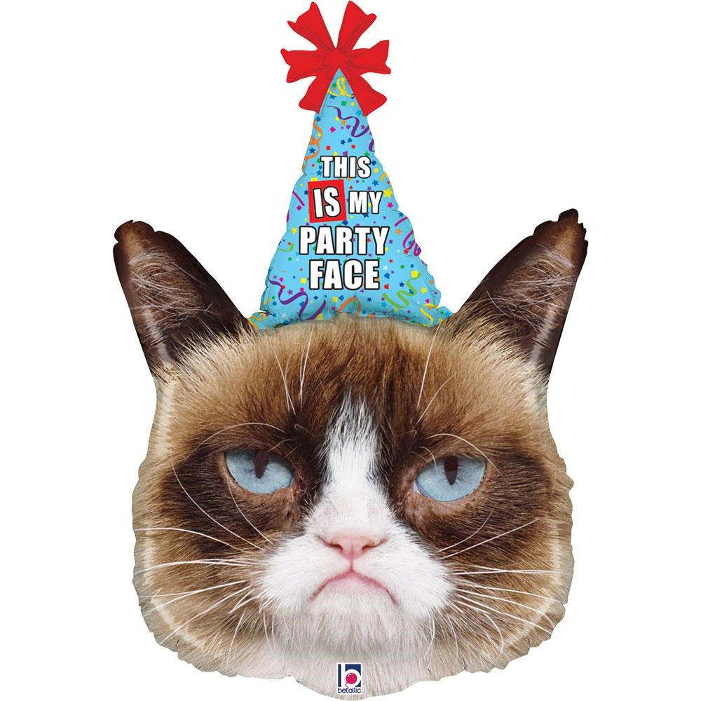Tiere Party Face Grumpy Cat Folienballon 74 cm