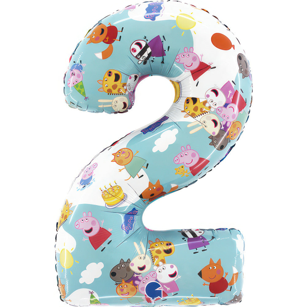 Peppa Wutz Blue Zahl 2 Folienballon 66 cm