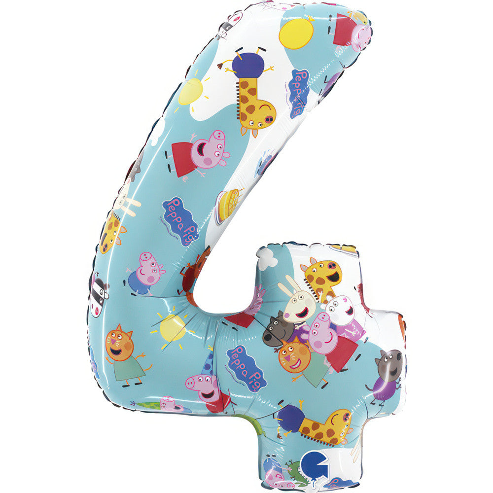 Peppa Wutz Blue Folienballon Nummer 4, 66 cm