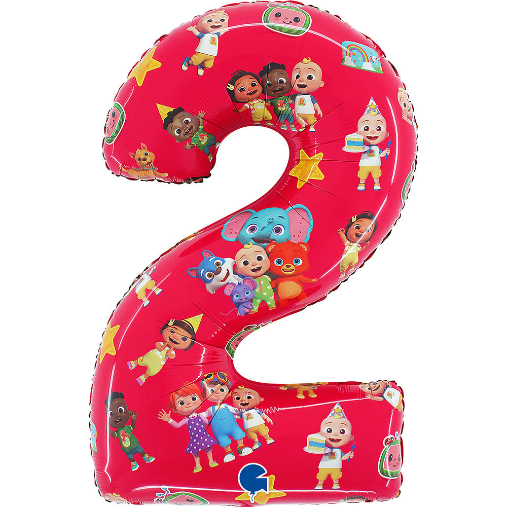 Cocomelon Red Folienballon Zahl 2, 66 cm