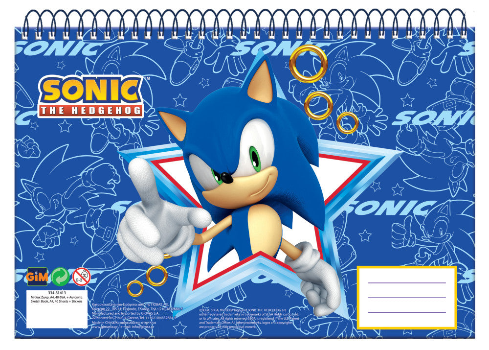 Sonic the Hedgehog Rush Sonic the Hedgehog A/4 Spiral-Skizzenbuch, 30 Blatt