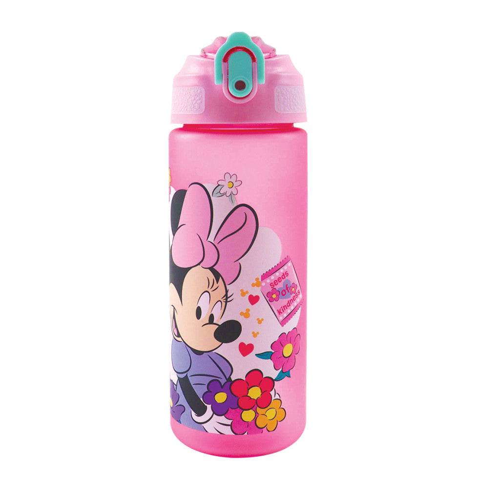 Disney Minnie Kindness Plastikflasche mit Strohhalm, matt, 600 ml