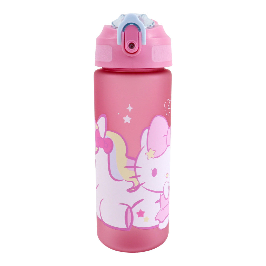 Hello Kitty Unicorn Kunststoff-Matte-Trinkflasche mit Strohhalm 600 ml