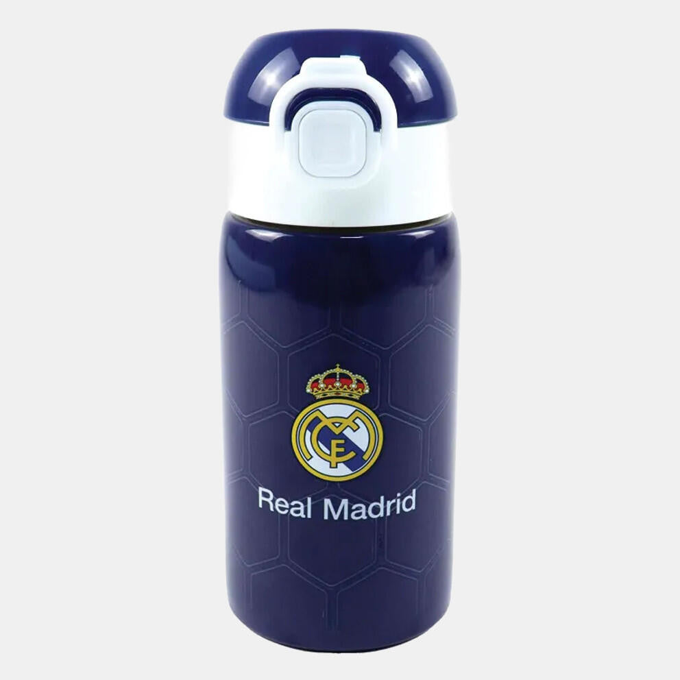 Real Madrid Blue Aluminium Trinkflasche mit Strohhalm 500 ml