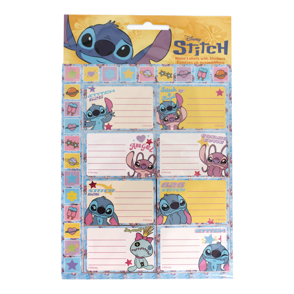 Disney Lilo und Stitch Universe Heftetiketten mit Aufklebern, 16 Stück