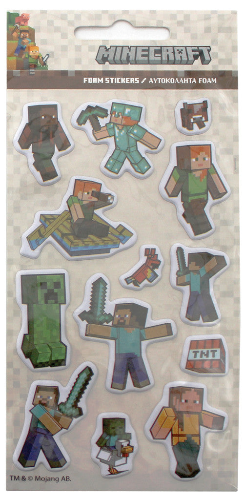 Minecraft Adventures puffiges Schaumstoff Sticker Set