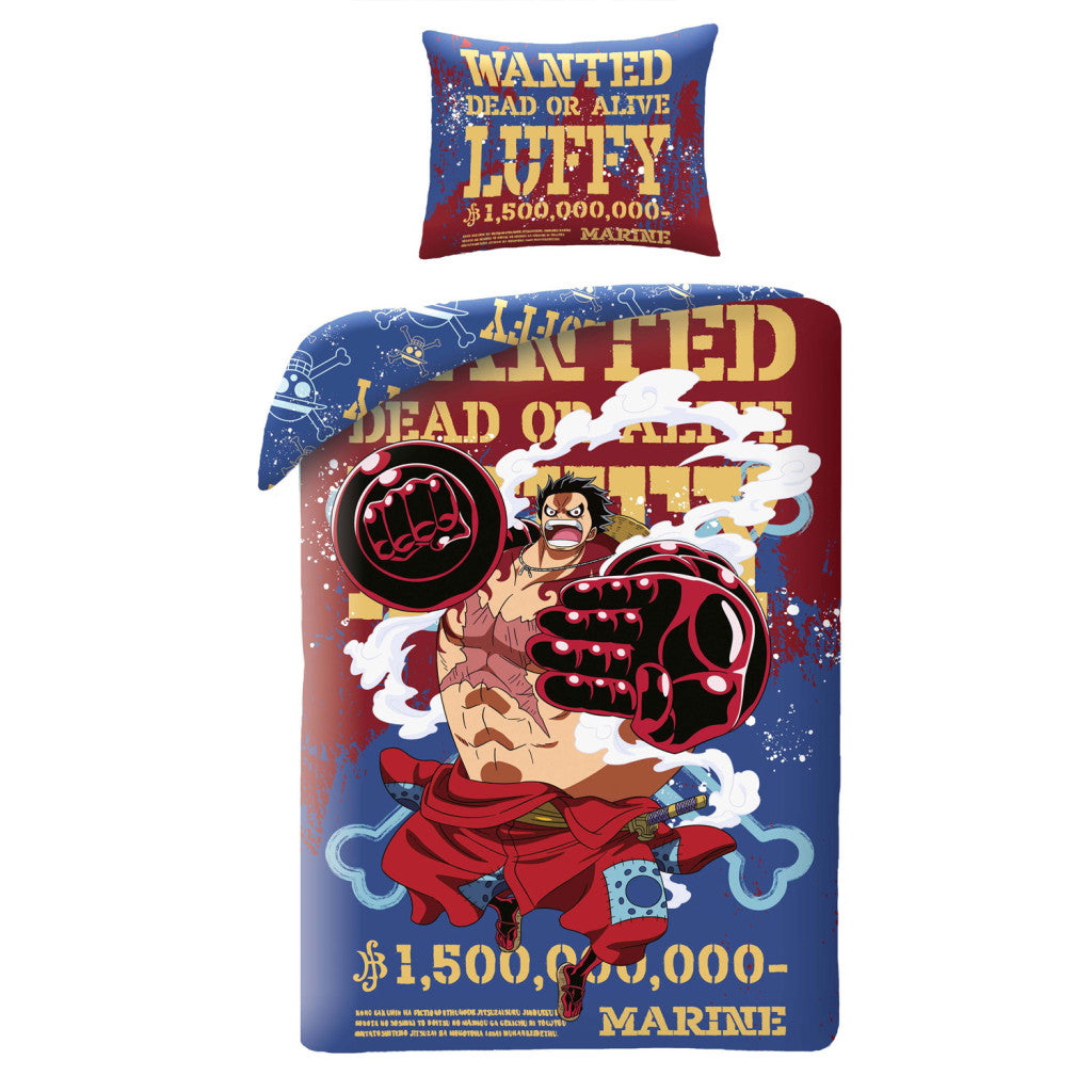One Piece Wanted Bettwäsche-Set 140×200cm, 70×90 cm Mikrofaser