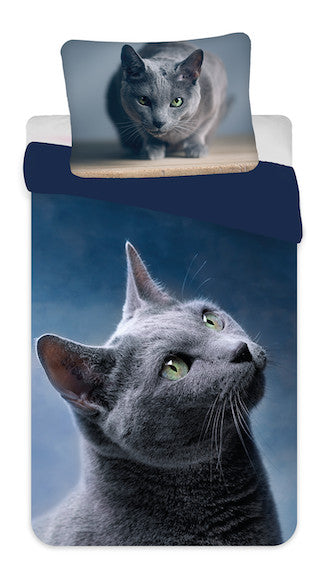 Katze Dark Bettbezug 140×200cm, 70x90 cm Mikrofaser