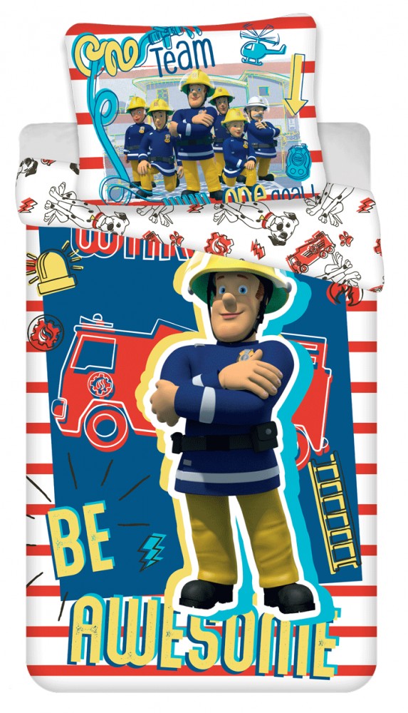 Feuerwehrmann Sam Awesome Bettwäsche Wake Up 140×200cm, 70×90 cm