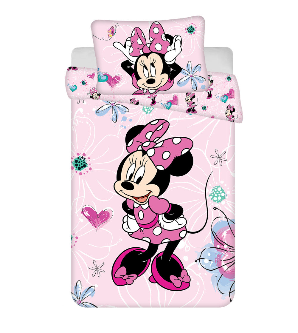 Disney Minnie  Flowers Kinder Bettbezug 100×135cm, 40×60 cm