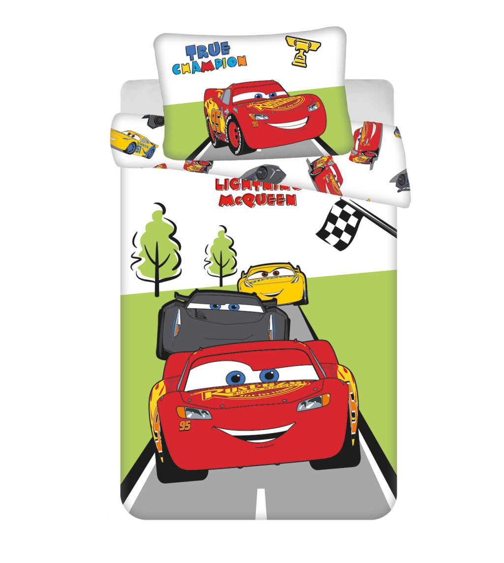 Disney Cars Champion Kinder, Kindergarten Bettwäsche 100×135 cm, 40×60 cm