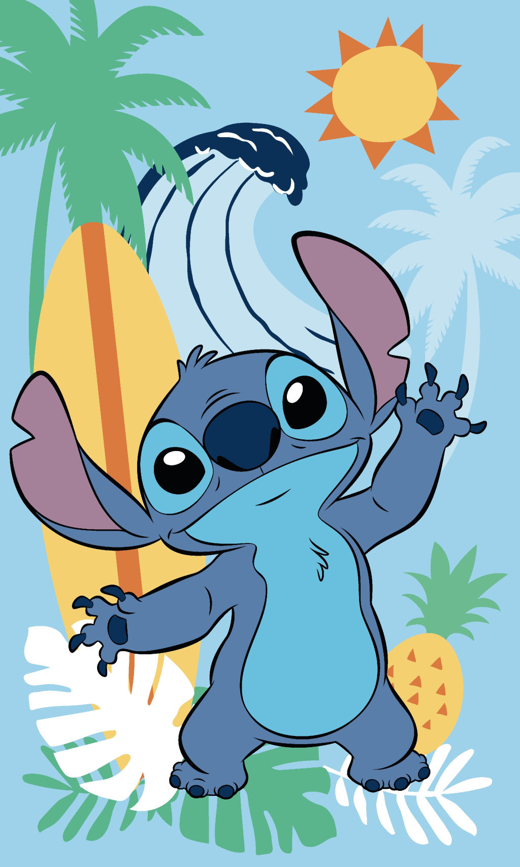 Disney Lilo und Stitch Ananas Handtuch, Gesichtstuch, Handtuch 30x50cm
