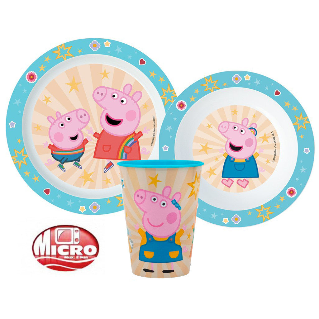 Peppa Wutz Kindness Geschirrset, Mikro-Kunststoffset, Becher mit 260 ml