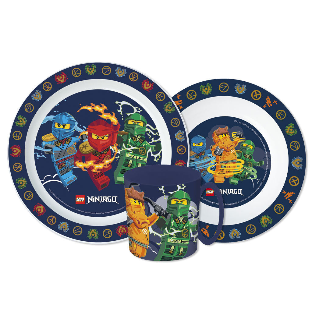 Lego Elemental Ninjago Geschirrset, Mikroplastikset mit einem Becher 390 ml