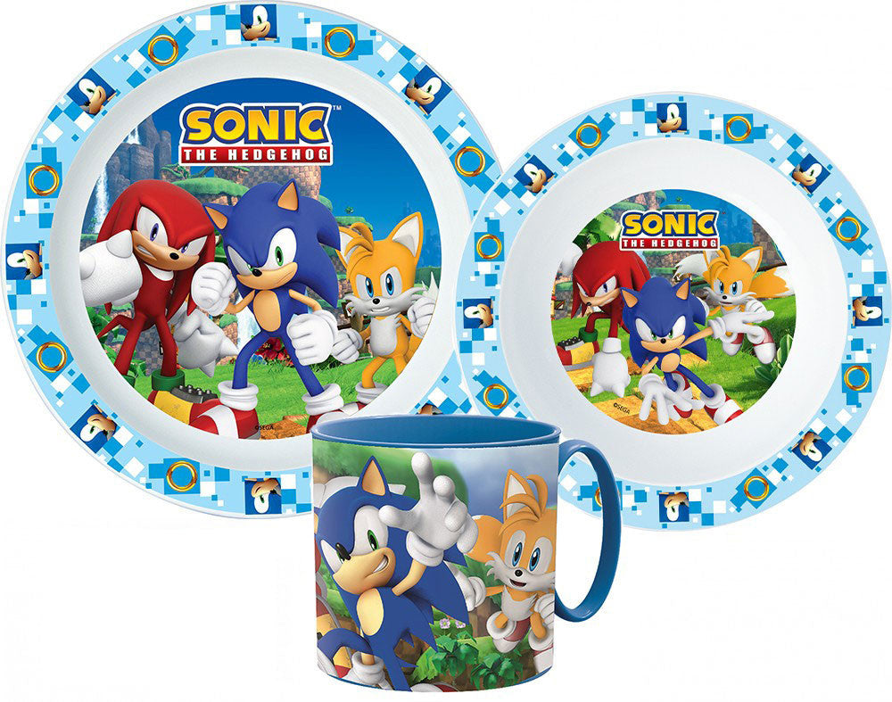 Sonic the Hedgehog Adventure Essgeschirr, Mikrokunststoff-Set mit Tasse 265 ml