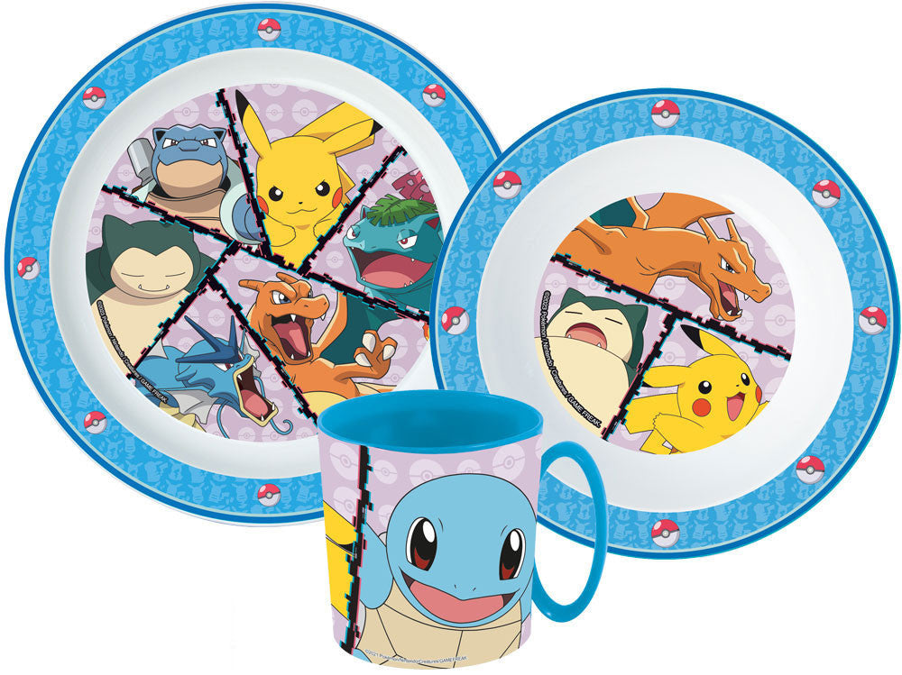 Pokémon Battle Tafelservice, Mikroplastikset mit Becher 265 ml