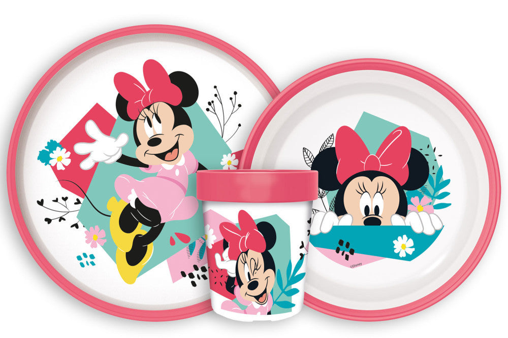 Disney Minnie Being More Rutschfestes Essgeschirr, Mikrokunststoff-Set