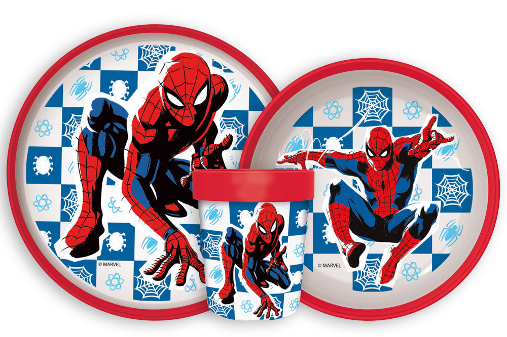Spiderman Midnight Flyer rutschfestes Geschirrset, Mikroplastik-Set
