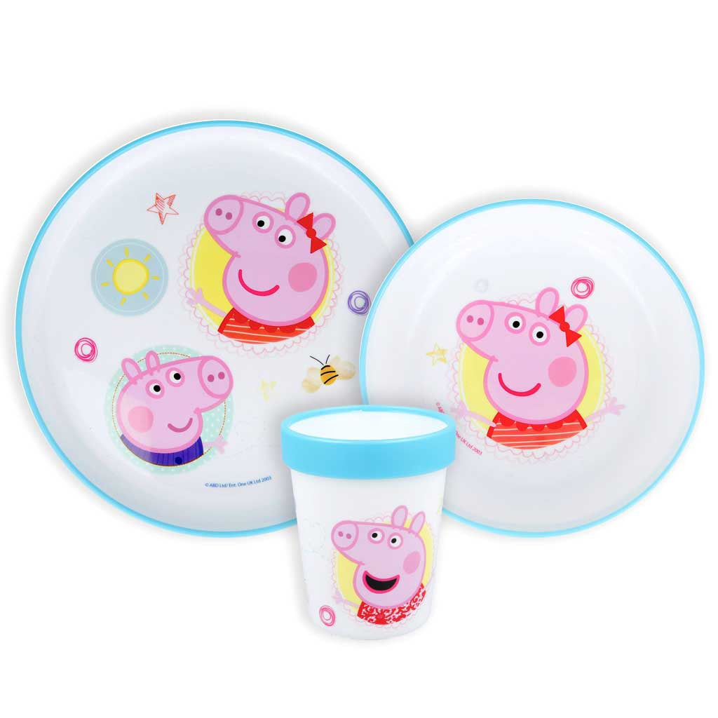 Peppa Wutz Core rutschfeste Geschirrset, Mikroplastik-Set