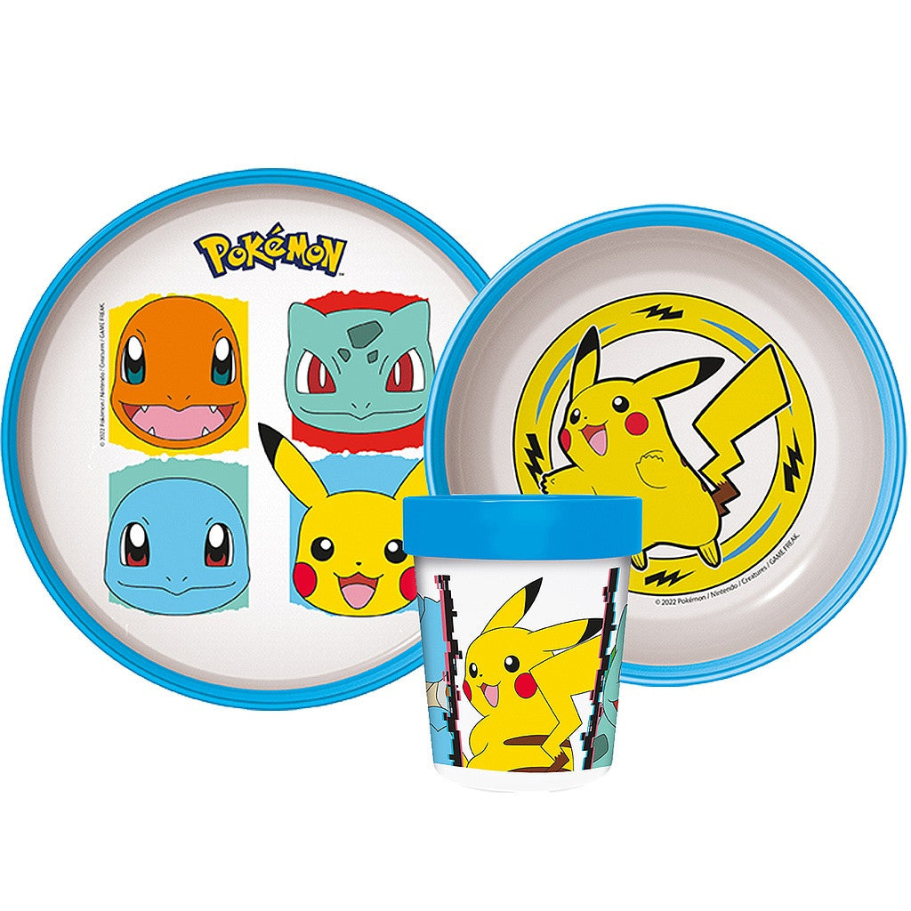 Pokémon Original Team rutschfestes Geschirrset aus Mikrokunststoff