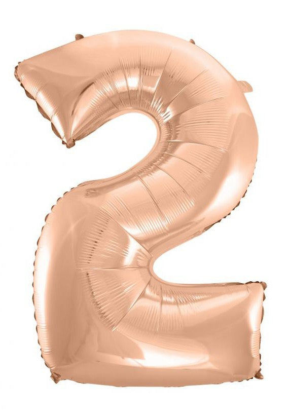 Nummer Rose Gold Nummer 2 Folienballon 92 cm